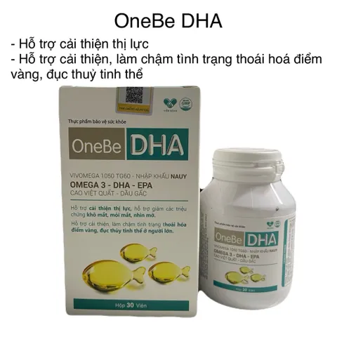 DẦU CÁ OneBe DHA - OMEGA 3 - DHA - EPA hộp 30 viên - Hỗ trợ cải thiện thị lực, làm chậm quá trình thoái hoá điểm vàng