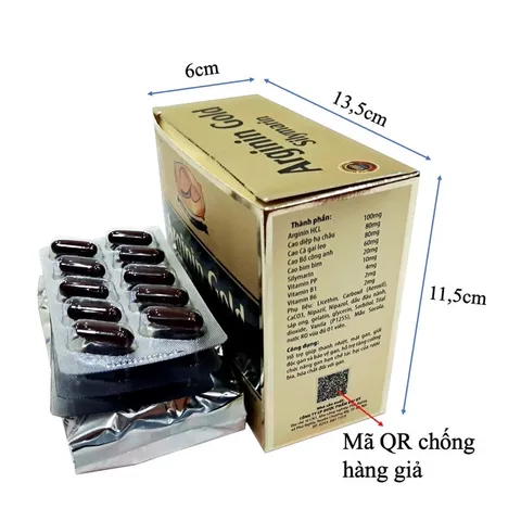 Bổ gan ARGININ GOLD SILYMARIN hộp 60 viên - lợi mật - tăng cường chức năng gan - giải độc gan