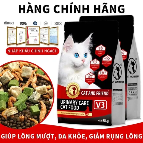 Hạt cho mèo - Thức ăn hạt Cat And Friend Đạm Cao 32% Tăng Cường Sức Khỏe dành cho mèo mọi lứa tuổi chính hãng