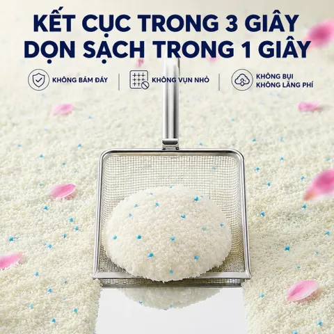 Cát vệ sinh cho mèo siêu vón cục CÁT ĐẤT SÉT Cát Sắn siêu khử mùi ít bụi xả toilet tiện lợi nhanh chóng