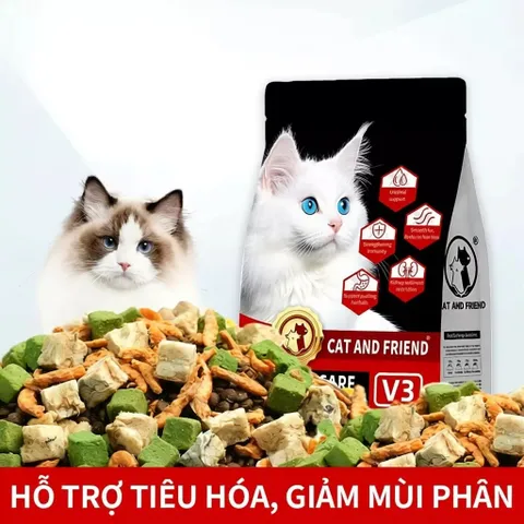 Hạt cho mèo CAT AND FRIEND Pet V1 V2 V3 Urinary gói 5KG siêu topping,chăm sóc tiết niệu, hỗ trợ tiêu hóa