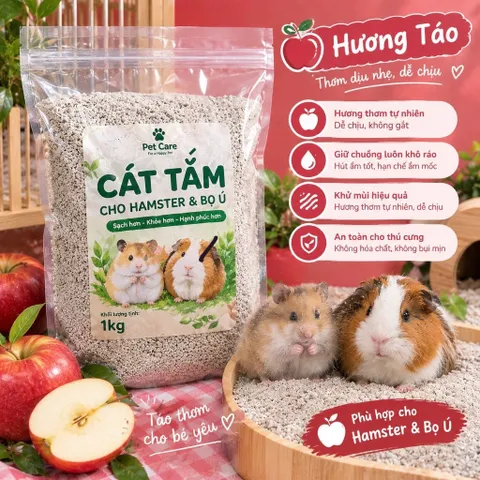 Cát Tắm Cao Cao Cấp Cho Hamster Bọ Ú 1KG 5 Mùi Hương Thơm Dễ Chịu Hỗ Trợ Hút Ẩm Khử Mùi Giữ Chuồng Khô Ráo