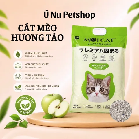 Cát Vệ Sinh Cho Mèo MOI CAT 9L – Cát Đất Sét Vón Cục Khử Mùi, Ít Bụi, Dễ Dọn – 3 Mùi Hương