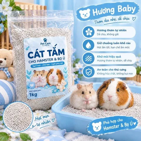 Combo 10 Túi Cát Tắm Cao Cấp Cho Hamster - Combo 10 Túi 1KG - 5 Mùi Hương, An Toàn Lành Tính