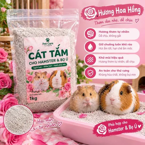 Combo 10 Túi Cát Tắm Cao Cấp Cho Hamster - Combo 10 Túi 1KG - 5 Mùi Hương, An Toàn Lành Tính