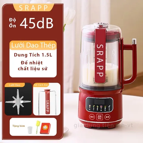 [ Bản Tiếng Việt ] Máy Làm Sữa Hạt SRAPP 6-8 Chế Độ Đun Nấu Dung Tích 1500ML Công Suất 600W - VT
