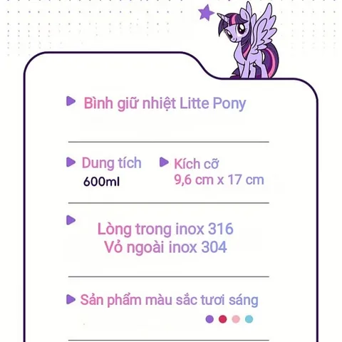 Bình giữ nhiệt hãng Pony, Disney siêu yêu. Bình 2trong1 .Màu sắc hình ảnh siêu đẹp , đáng yêu