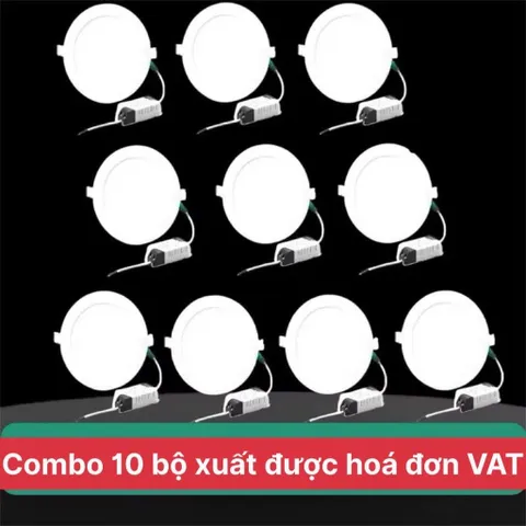 10 bộ Đèn Led âm trần siêu mỏng 6w 9w 12w 18w ánh sáng trắng, vàng - bảo hành 12 tháng xuất được hóa đơn VAT