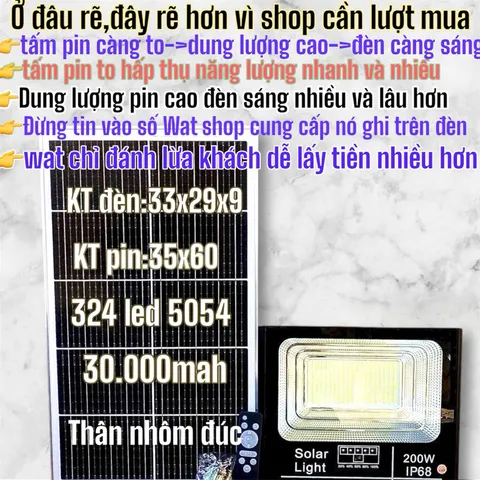 ĐÈN PHA LED Năng lượng mặt trời cao cấp chiếu sáng trong nhà và ngoài sân chống nước ip67 bảo hành 2 năm