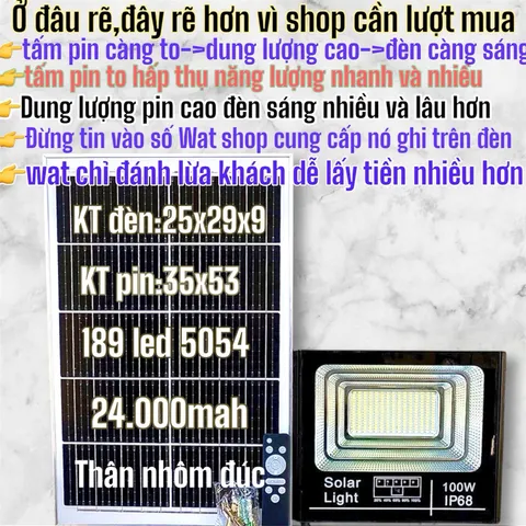 ĐÈN PHA LED Năng lượng mặt trời cao cấp chiếu sáng trong nhà và ngoài sân chống nước ip67 bảo hành 2 năm