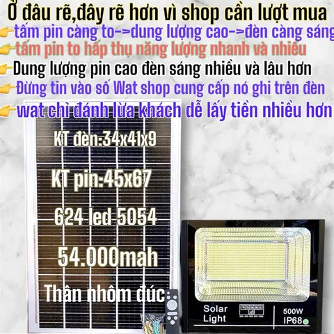 ĐÈN PHA LED Năng lượng mặt trời cao cấp chiếu sáng trong nhà và ngoài sân chống nước ip67 bảo hành 2 năm