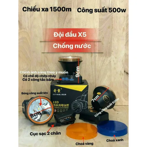 Đèn Pin đội đầu cao cấp siêu sáng công suất lớn ND9950,9158,9110,8907,8908,8906 bao đổi trả .