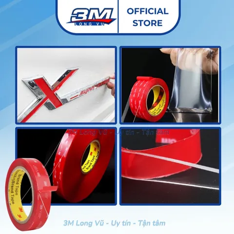 Băng keo cường lực 2 mặt 3M VHB 4910 siêu dính, chống thấm, dán các vật dụng gia đình, nhà tắm - 3M