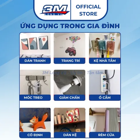 Băng keo cường lực 2 mặt 3M VHB 4910 siêu dính, chống thấm, dán các vật dụng gia đình, nhà tắm - 3M