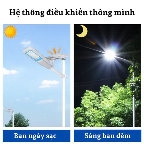 Đèn năng lượng mặt trời,đèn đường bàn chải công suất khủng 300W,500W,600W,vỏ nhôm,có remote,cảm biến, IP67,BH 24 tháng.