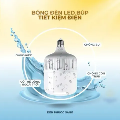 Bóng Đèn Led Trụ Chống Nước 10W, 20W, 30W, 40W, 50W, 60W, Tiết Kiệm Điện 90%, Bóng Đèn Led Siêu Sáng