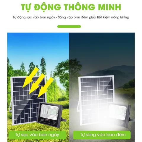 Pha Led năng lượng mặt trời cao cấp siêu sáng 100w chiếu sáng trong nhà,ngoài sân,đường nông thôn BH 2 năm
