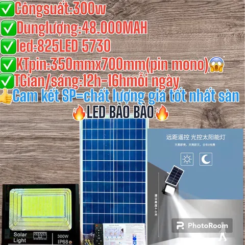 PHA LED 300w NĂNG LƯỢNG MẶT TRỜi CAO CẤP SIÊU SÁng không tốn điện Mua 1 lần dùng 10 năm