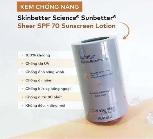 Kem Chống Nắng SkinBetter Science Sunbetter Sheer SPF70 - Bảo Vệ Da Toàn Diện, Ngăn Ngừa Lão Hóa, Dành Cho Da Nhạy Cảm 901045