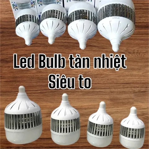 Bóng đèn trụ tản nhiệt nhôm cao cấp 200W 100W 150W - ánh sáng trắng siêu sáng (khối nhôm khía siêu to siêu bền)