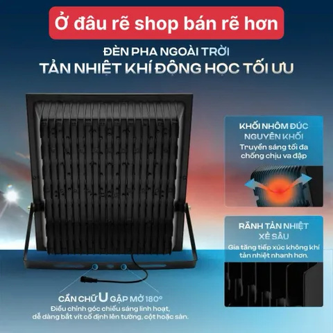 10 Đèn Pha Led 50w COB 5054 đủ công suất.