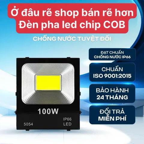 10 Đèn Pha Led 50w COB 5054 đủ công suất.