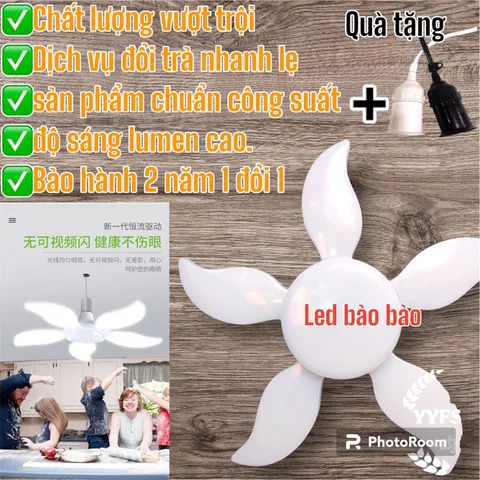 Bóng đèn LED cánh xếp đui E27 tiêu chuẩn - ánh sáng trắng siêu sáng (4 cánh 5 cánh 6 cánh 8 cánh)