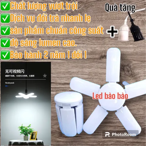 Bóng đèn LED cánh xếp đui E27 tiêu chuẩn - ánh sáng trắng siêu sáng (4 cánh 5 cánh 6 cánh 8 cánh)