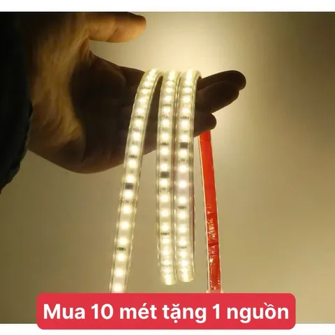 Có sẵn keo - Led dây trắng, vàng, trung tính 220V siêu sáng, hắc trần, trang trí nội thất