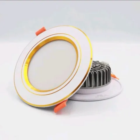 [ BH 2 Năm ]Combo 10, 5 đèn led âm trần 9w, 7W 3 chế độ màu nguồn liền (DOB) thế hệ mới đế đúc nhôm, viền vàng, viền bạc