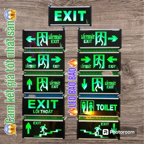 Đèn Sự Cố Khẩn Cấp Chiếu Sáng Kết Hợp Biển Chỉ Dẫn Thoát Hiểm, Toilet, Thoát Nạn Exit, Phòng Cháy Chữa Cháy