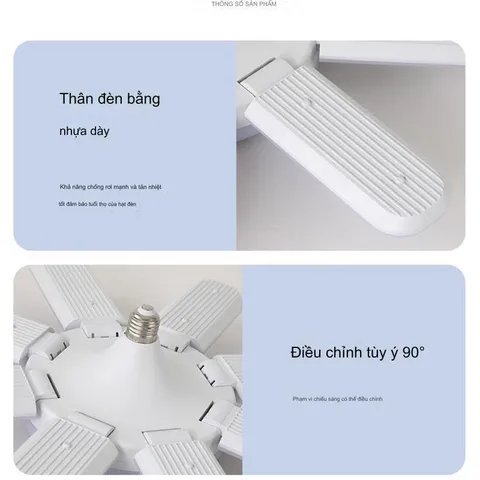 Đèn Led Hình Cánh Quạt 75W 5 Cánh E27 Siêu Tiết Kiệm Điện tặng kèm chui đèn