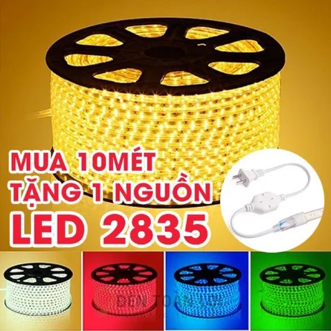Combo 30 mét Đèn Led Dây 2835 led đôi ánh sáng trắng hoặc vàng kèm nguồn