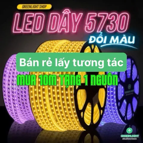 Đèn LED dây 5730 ba màu trang trí hắt trần, ghim rút điện đổi màu led dây giá/1m chưa có nguồn 220V