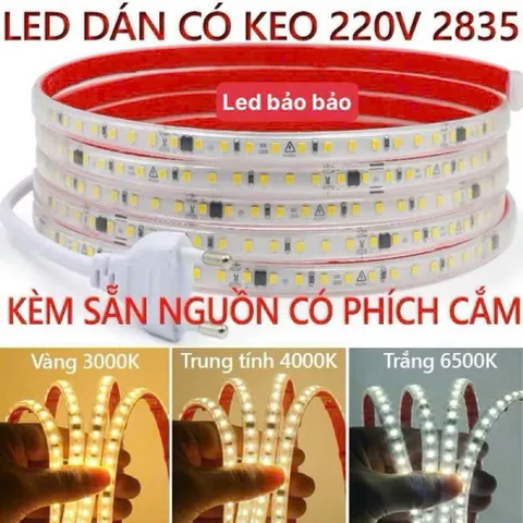 Đèn LED dây 5730 ba màu trang trí hắt trần, ghim rút điện đổi màu led dây giá/1m chưa có nguồn 220V