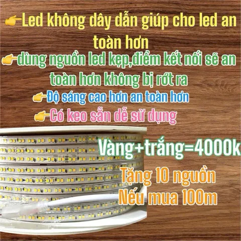 Đèn LED dây 5730 ba màu trang trí hắt trần, ghim rút điện đổi màu led dây giá/1m chưa có nguồn 220V