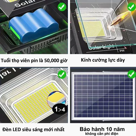 Pha led năng lượng mặt trời cao cấp siêu sáng 500w thân nhôm chiếu sáng sân vườn,nhà xưởng,bãi xe,ao hồ chống nước ip67