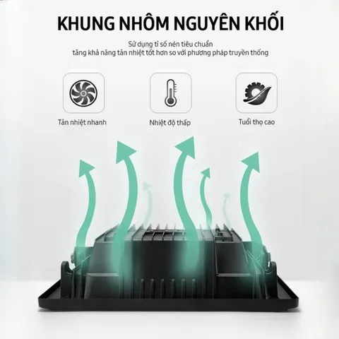 Pha led năng lượng mặt trời cao cấp siêu sáng 500w thân nhôm chiếu sáng sân vườn,nhà xưởng,bãi xe,ao hồ chống nước ip67
