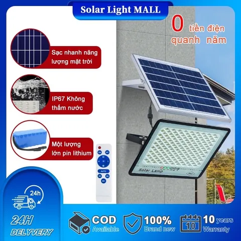 Đèn pha năng lượng mặt trời 500W vỏ nhôm