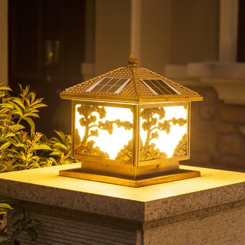 Đèn trụ cổng năng lượng mặt trời,đèn trụ cổng tiết kiệm điện,tặng kèm đui đèn,bảo hành 12 tháng
