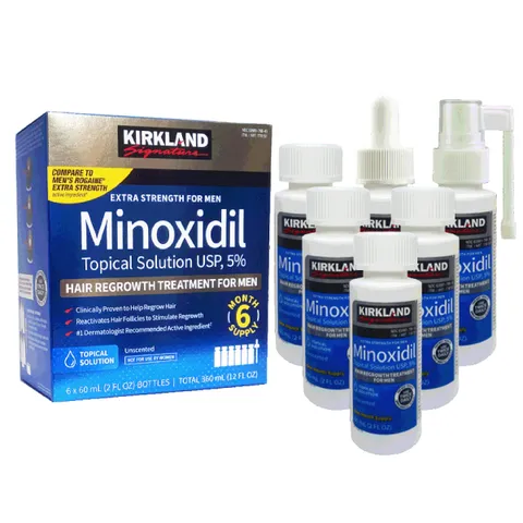 (Hàng Xa Chính Hãng) Hộp 6 lọ minoxidil 5% dạng dung dịch hiệu Kirkland chính hãng Mỹ 