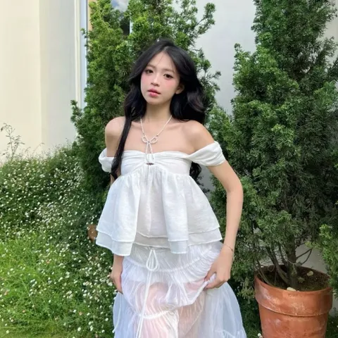 Vòng cổ nơ trắng