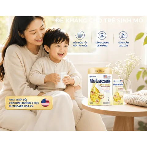 Thùng 24 Hộp Sữa Bột Pha Sẵn METACARE OPTI LACTOFERRIN Hỗ Trợ Tiêu Hoá Khoẻ 50 Tỷ Lợi Khuẩn Tăng Cường Đề Kháng Từ 1 Tuổ