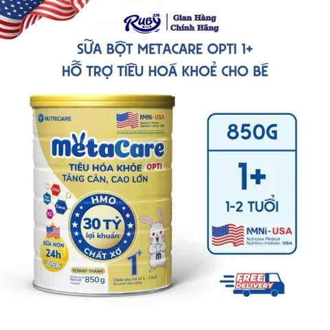 Sữa Bột Metacare Opti 1+ 850gr - Sữa Mát - Vị Nhạt Thanh - Tiêu Hoá Khoẻ, Bé Tăng Cân Cao Lớn