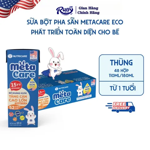 Thùng 48 Hộp Sữa Bột Pha Sẵn METACARE ECO Nutricare Tăng Cân Chiều Cao Tăng Sức Đề Kháng Từ 1 Tuổi Với Sữa Non 24H