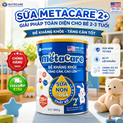 Combo 2 Lon Sữa Bột MetaCare - Bé Tăng Cân Khoẻ Mạnh, Tăng Cường Đề Kháng, Phát Triển Chiều Cao