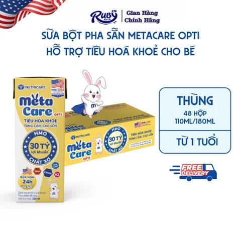 Thùng 48 hộp pha sẵn Metacare Opti Vàng 110ml/180ml