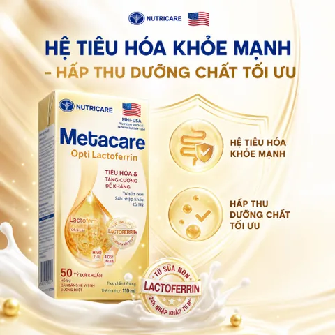 Combo 3 Lốc Sữa Nước Metacare Opti Lactoferrin - Tăng Cường Đề Kháng, Tiêu Hóa Khỏe Cho Bé Yêu