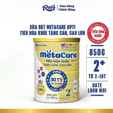 Sữa Bột Metacare Opti Nutricare - Sữa Mát Tiêu Hóa Tốt Phát Triển Toàn Diện 2+ 850G