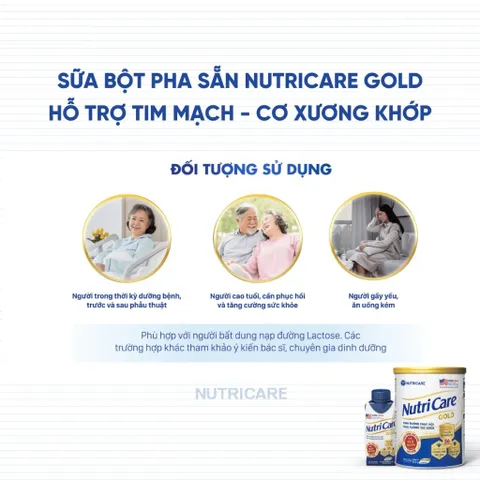 Sữa Bột Pha Sẵn NUTRICARE GOLD 200ML Giúp Ngủ Ngon Hỗ Trợ Tim Mạch Cơ Xương Khớp Dễ Hấp Thụ ( Hộp Lẻ )